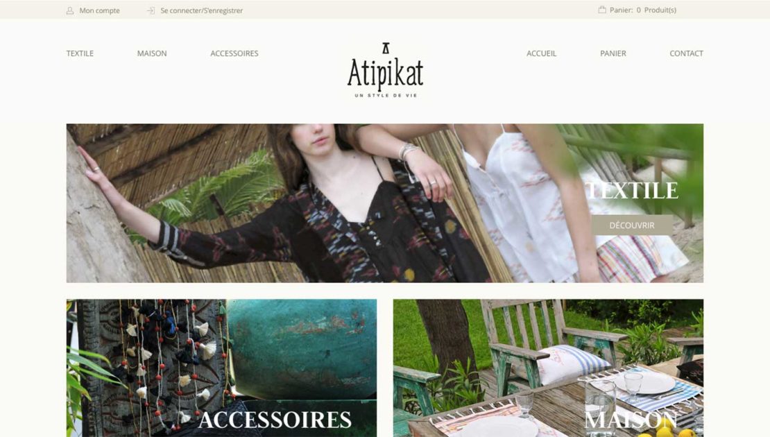 Diving in web - Création développement de site internet eCommerce Atipikat 2017