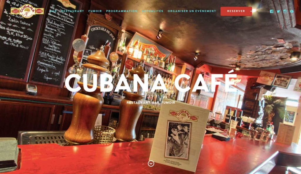 Diving in Web Refonte site internet Cubana Café Restaurant cubain Paris 2019